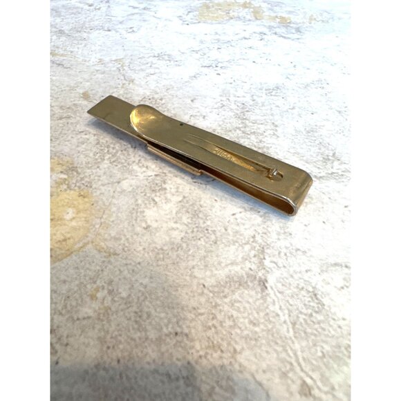 Vintage Swank Gold Tone Monogram Tie Bar KK Initials - Picture 4 of 5